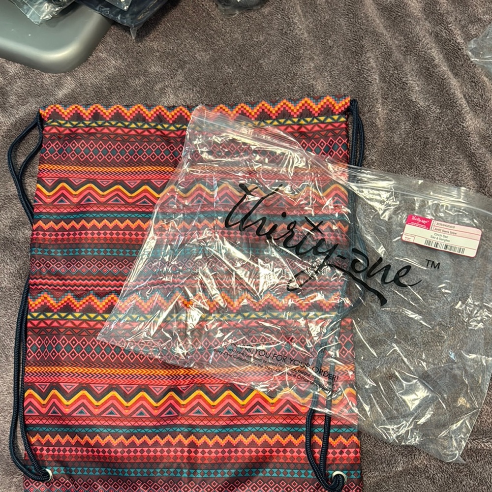 Thirty-One Multicolor Patterned Drawstring Bag